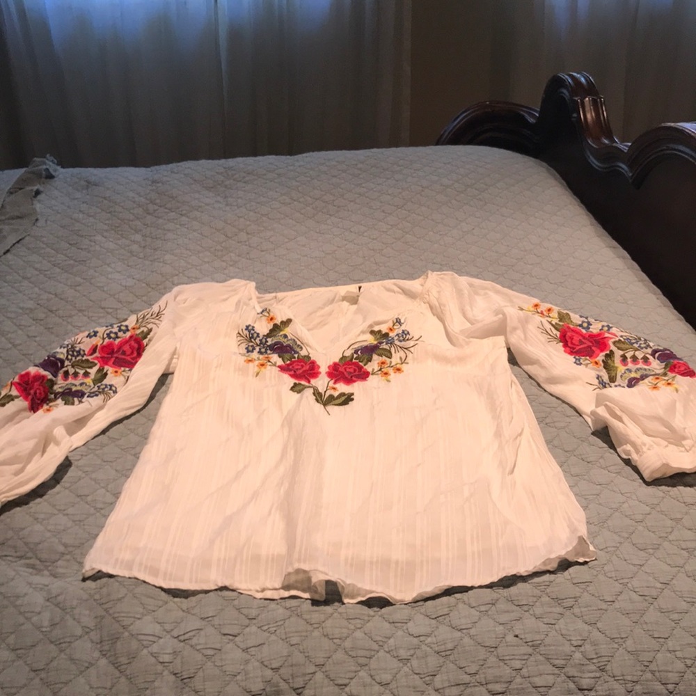 Embroidered peasant blouse